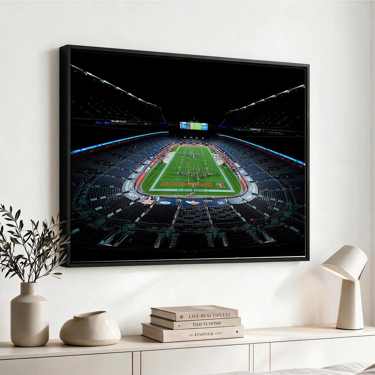 14797-MGV-CV-36X24 - Denver Broncos Football Team Print Canvas- Denver Empower Field at Mile High Stadium Wall Art Canvas