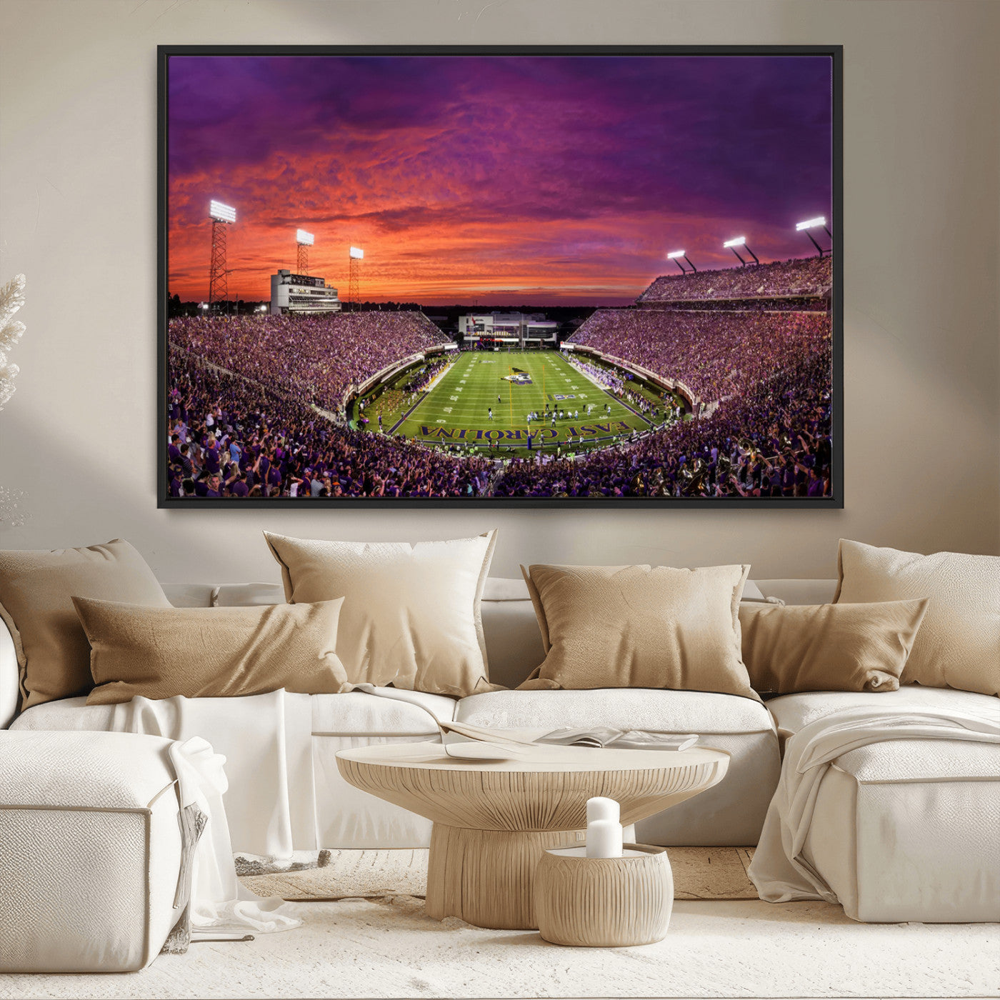 MGV-FC-36X24 - East Carolina University Pirates Football Print Canvas- Greenville Dowdy-Ficklen Stadium Wall Art
