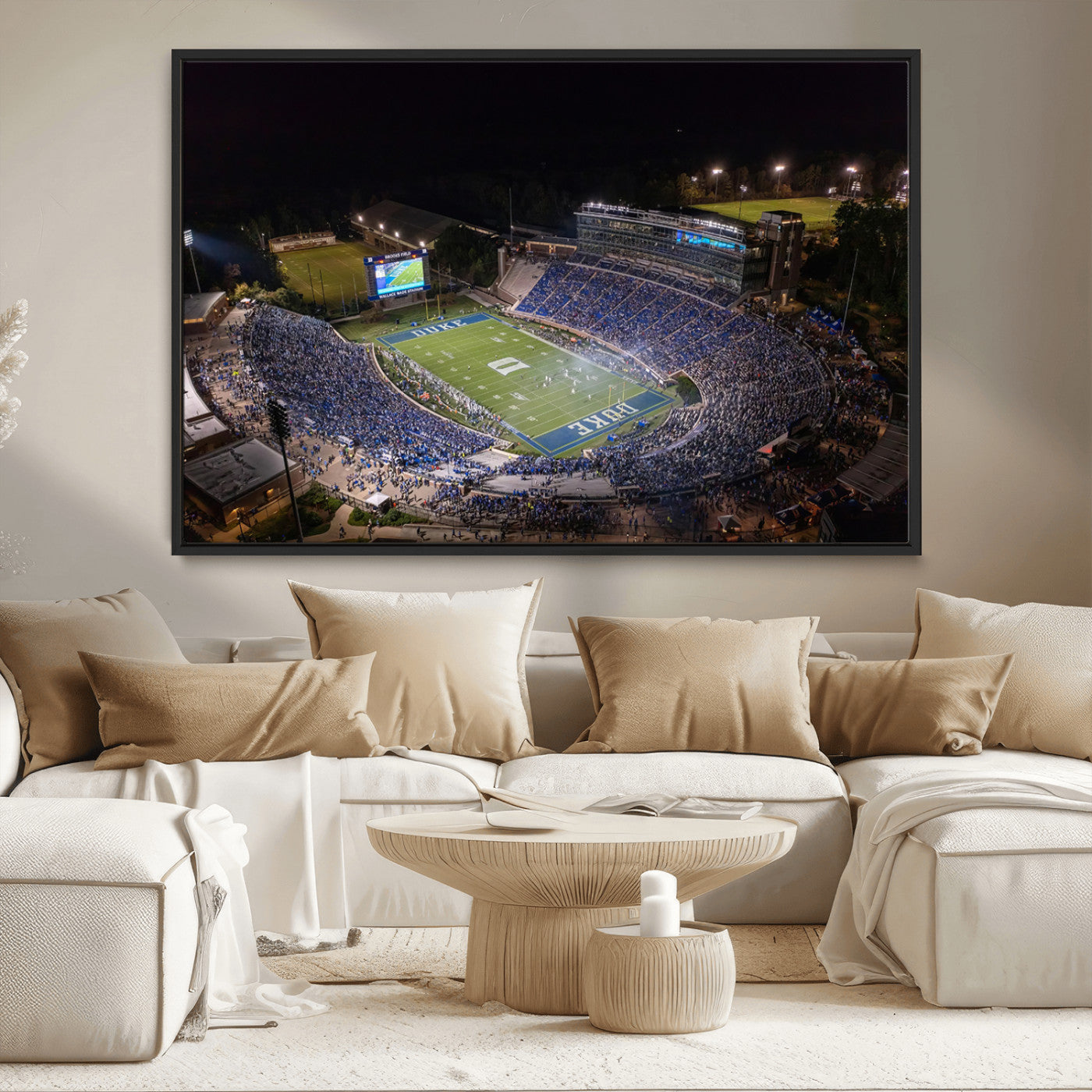 MGV-FC-36X24 - Duke University Blue Devils Football Print Canvas - Durham Wallace Wade Stadium Wall Art Canvas