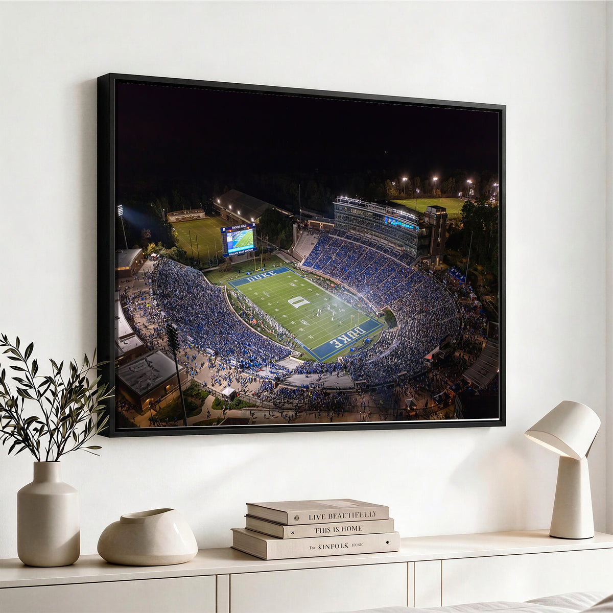 42347-MGV-CV-36X24 - Duke University Blue Devils Football Print Canvas - Durham Wallace Wade Stadium Wall Art Canvas