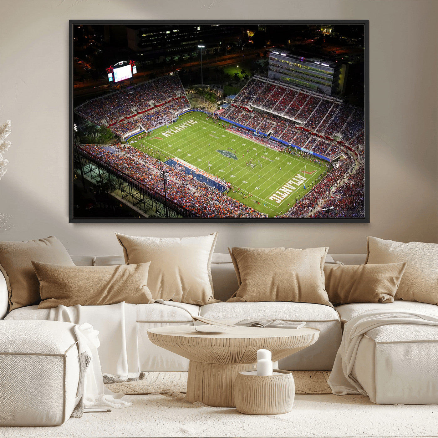 MGV-FC-36X24 - Florida Atlantic University Owls Canvas Print, Football Team Print - Boca Raton FAU Stadium Wall Art