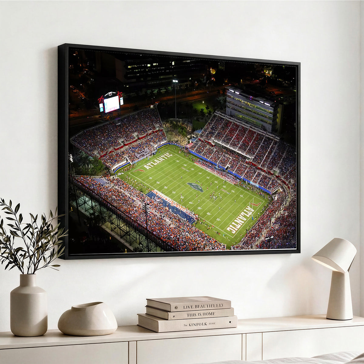 12682-MGV-CV-36X24 - Florida Atlantic University Owls Canvas Print, Football Team Print - Boca Raton FAU Stadium Wall Art