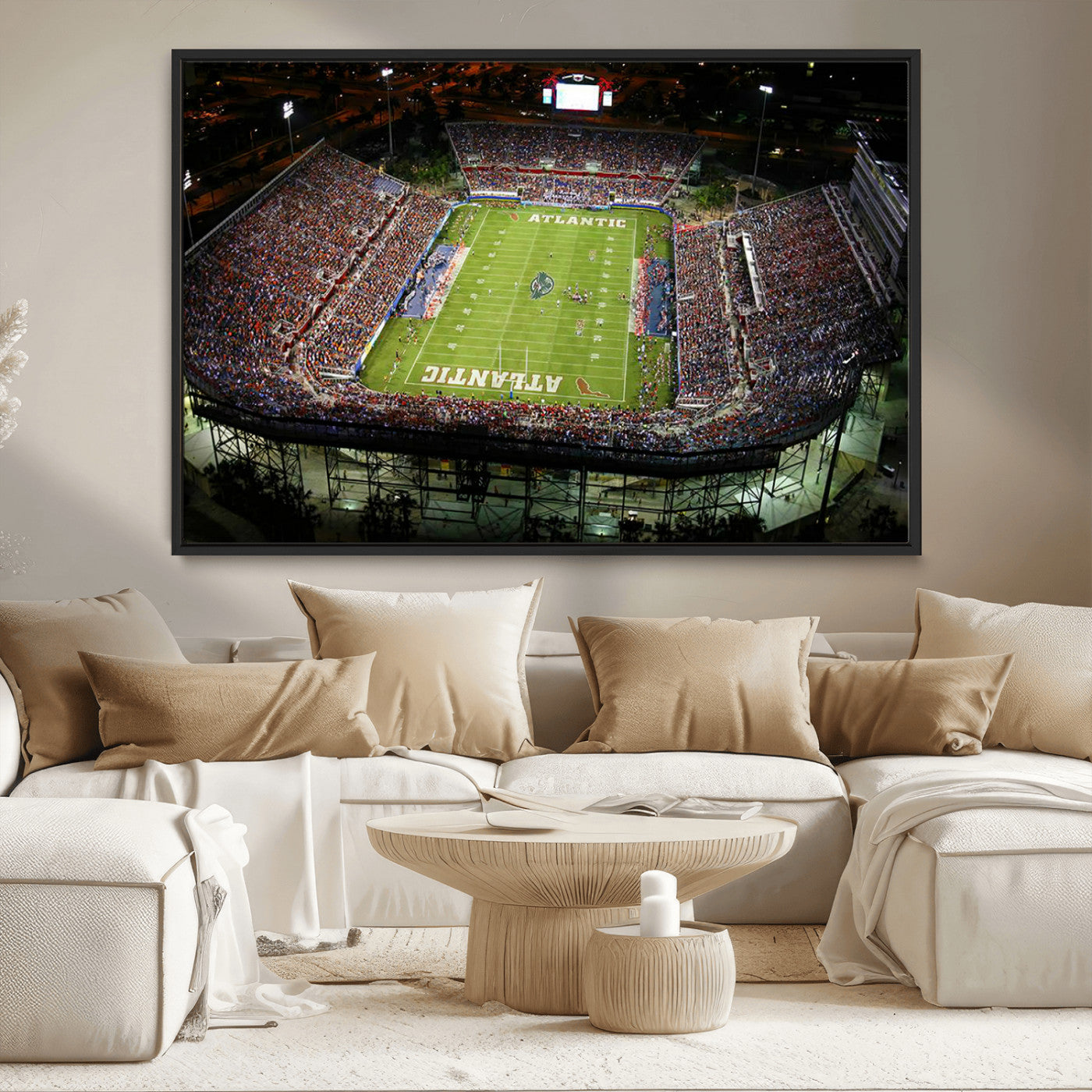 MGV-FC-36X24 - Florida Atlantic University Owls Football Team Print - Boca Raton FAU Stadium Wall Art Canvas Print