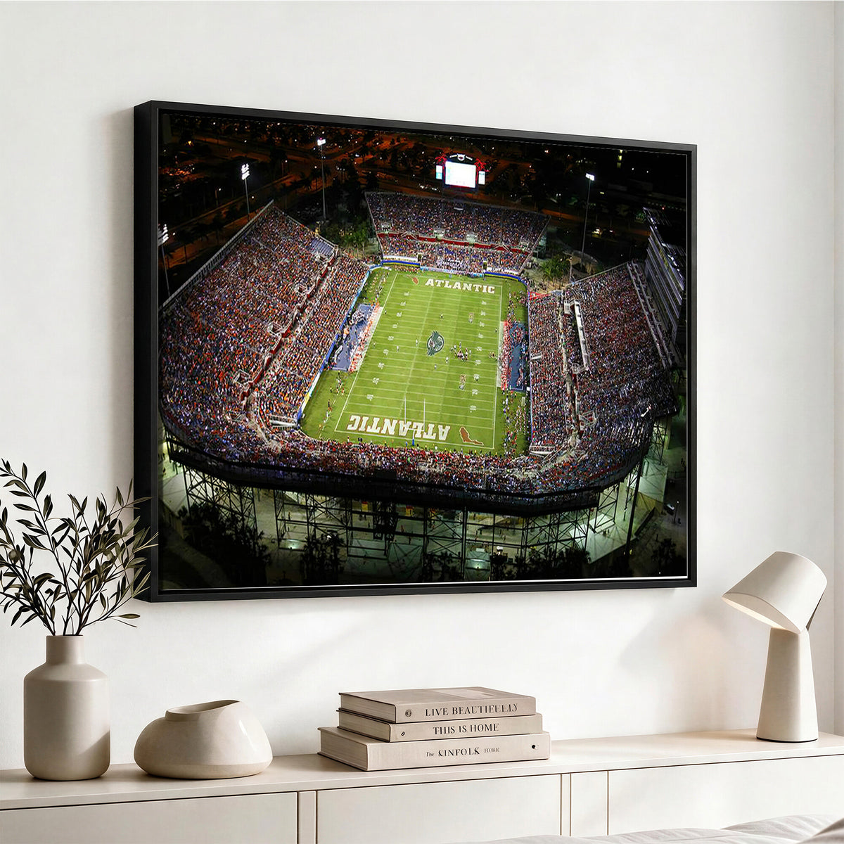 72354-MGV-CV-36X24 - Florida Atlantic University Owls Football Team Print - Boca Raton FAU Stadium Wall Art Canvas Print