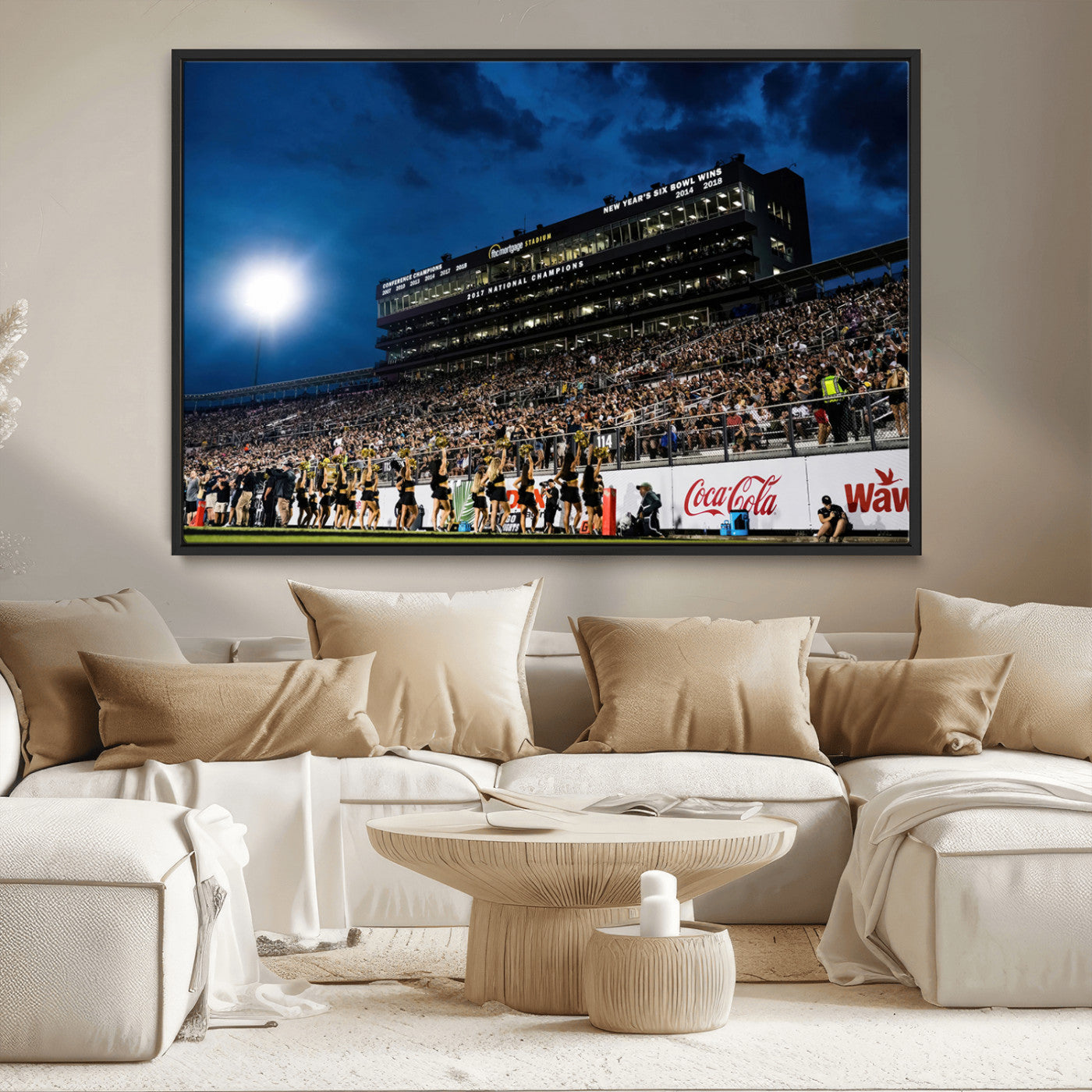 MGV-FC-36X24 - UCF Knights Football Team Print - Orlando FBC Mortgage Stadium Wall Art Canvas Print