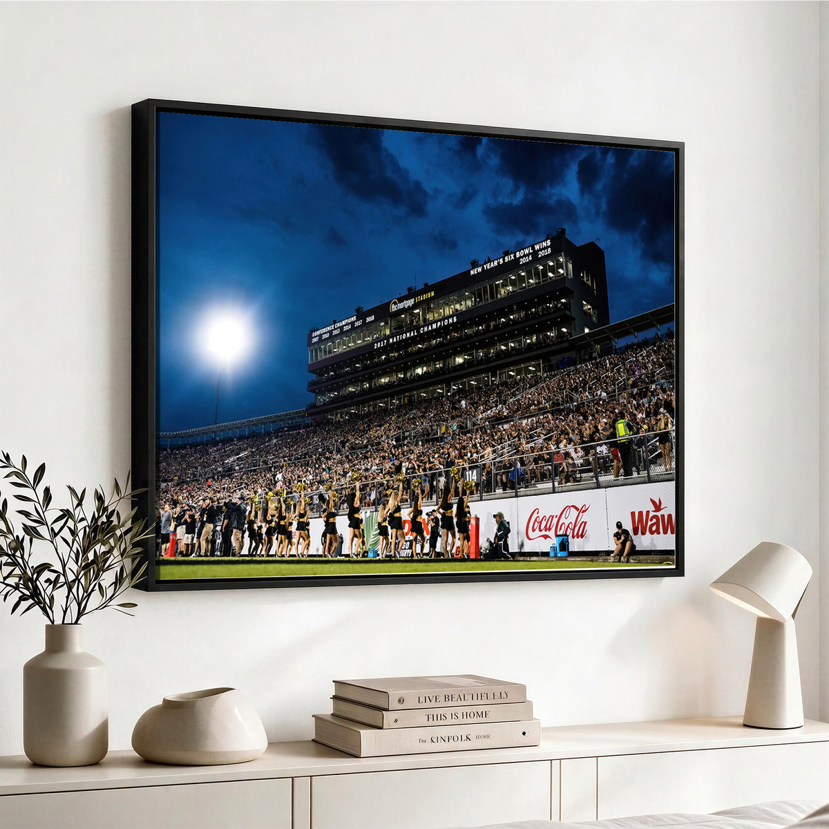 40217-MGV-CV-36X24 - UCF Knights Football Team Print - Orlando FBC Mortgage Stadium Wall Art Canvas Print