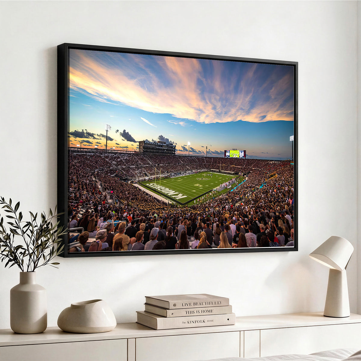 50243-MGV-CV-36X24 - UCF Knights Football Team Print - Orlando FBC Mortgage Stadium Wall Art Canvas Print