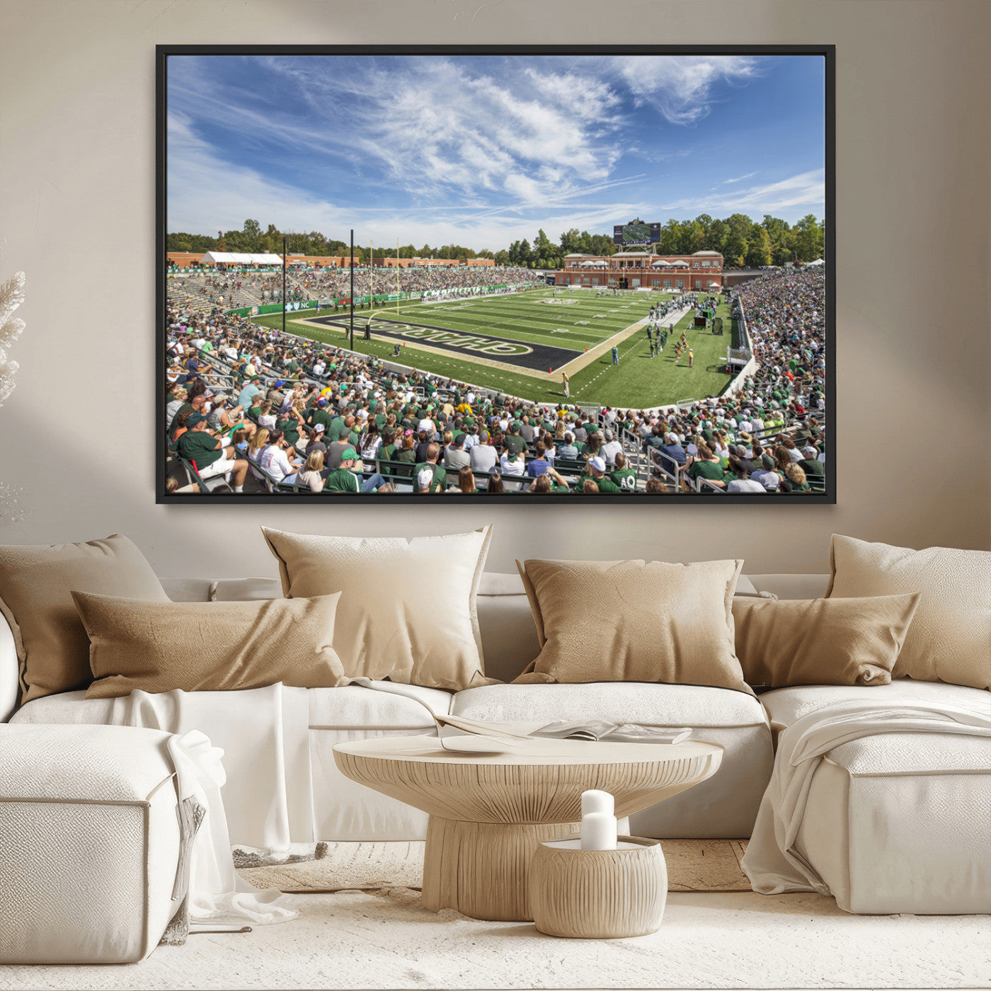 MGV-FC-36X24 - University of Charlotte 49ers Football Team Print - Charlotte Jerry Richardson Stadium Canvas Print