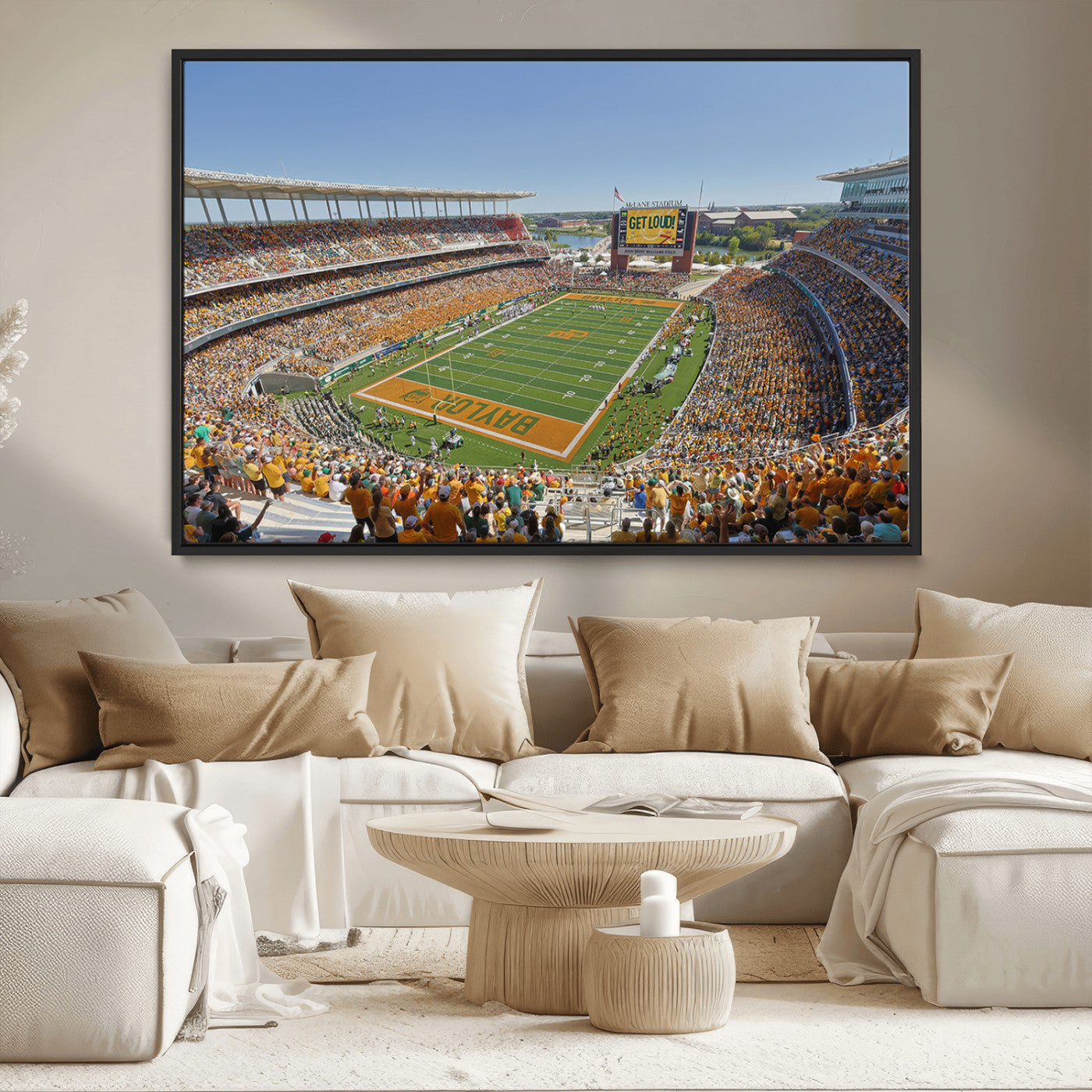 MGV-FC-36X24 - Baylor University Bears Football Team Print - Waco McLane Stadium Wall Art Canvas Print