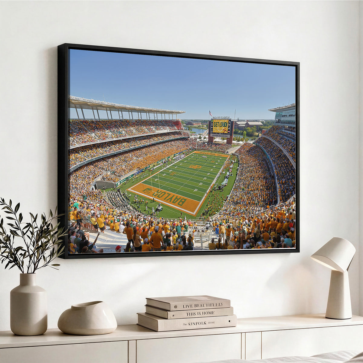 49912-MGV-CV-36X24 - Baylor University Bears Football Team Print - Waco McLane Stadium Wall Art Canvas Print