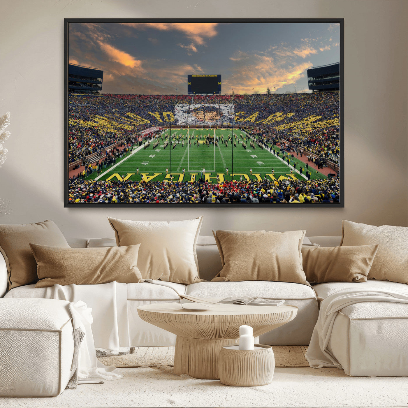 MGV-FC-36X24 - University of Michigan Wolverines Print Canvas, Football Team Print - Ann Arbor Michigan Stadium