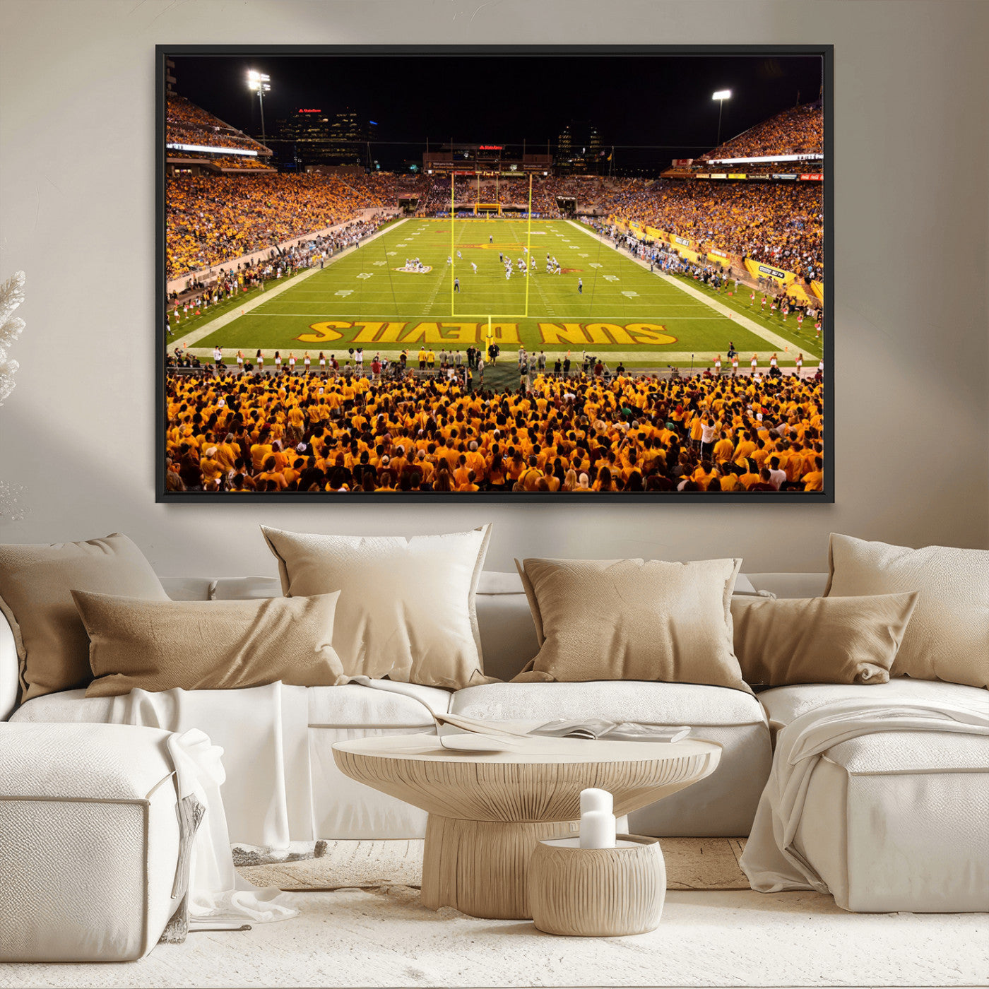 MGV-FC-36X24 - ASU Sun Devils Football Team Print - Phoenix Mountain America Stadium Wall Art Canvas Print