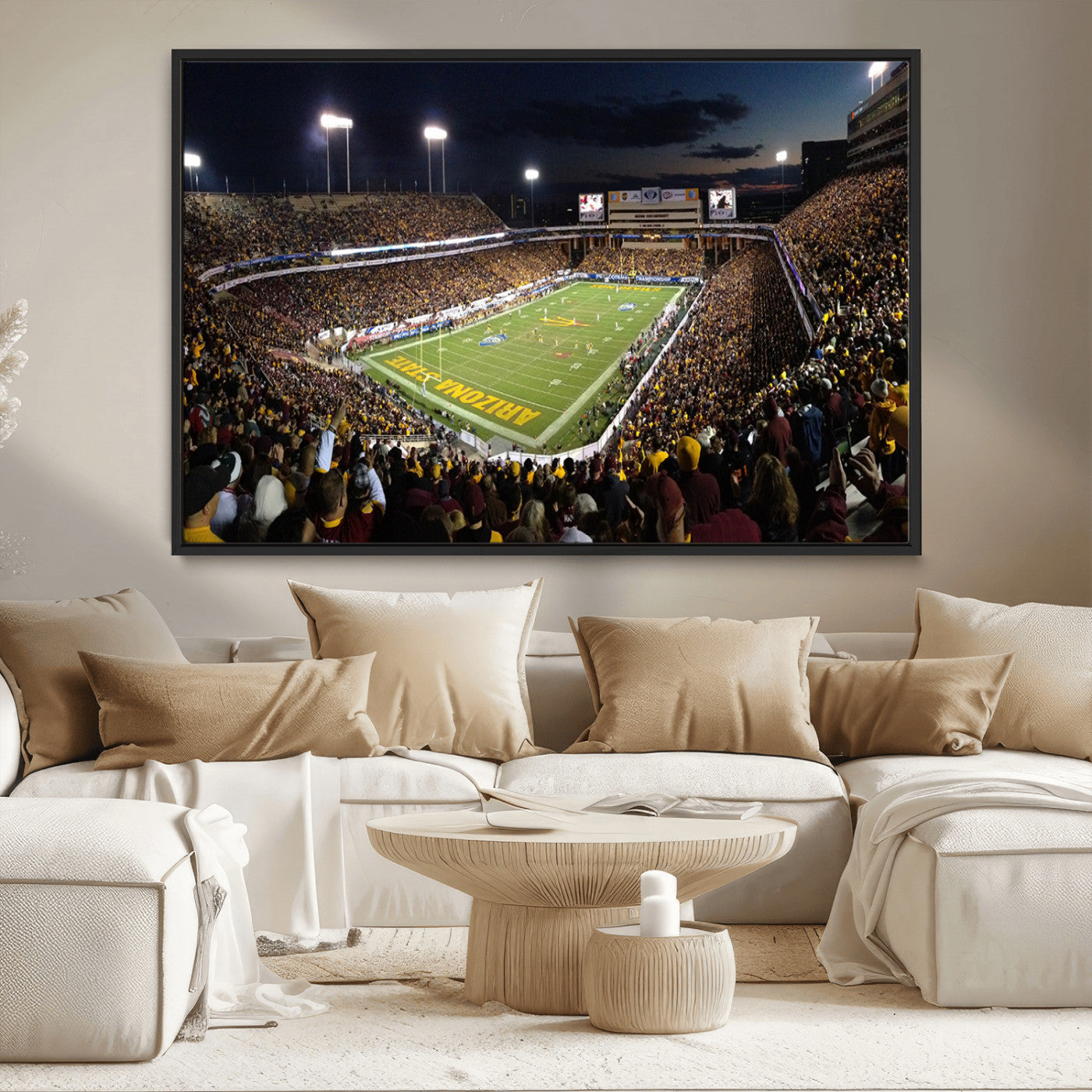 MGV-FC-36X24 - ASU Sun Devils Football Team Print Canvas - Phoenix Mountain America Stadium Wall Art Canvas Print