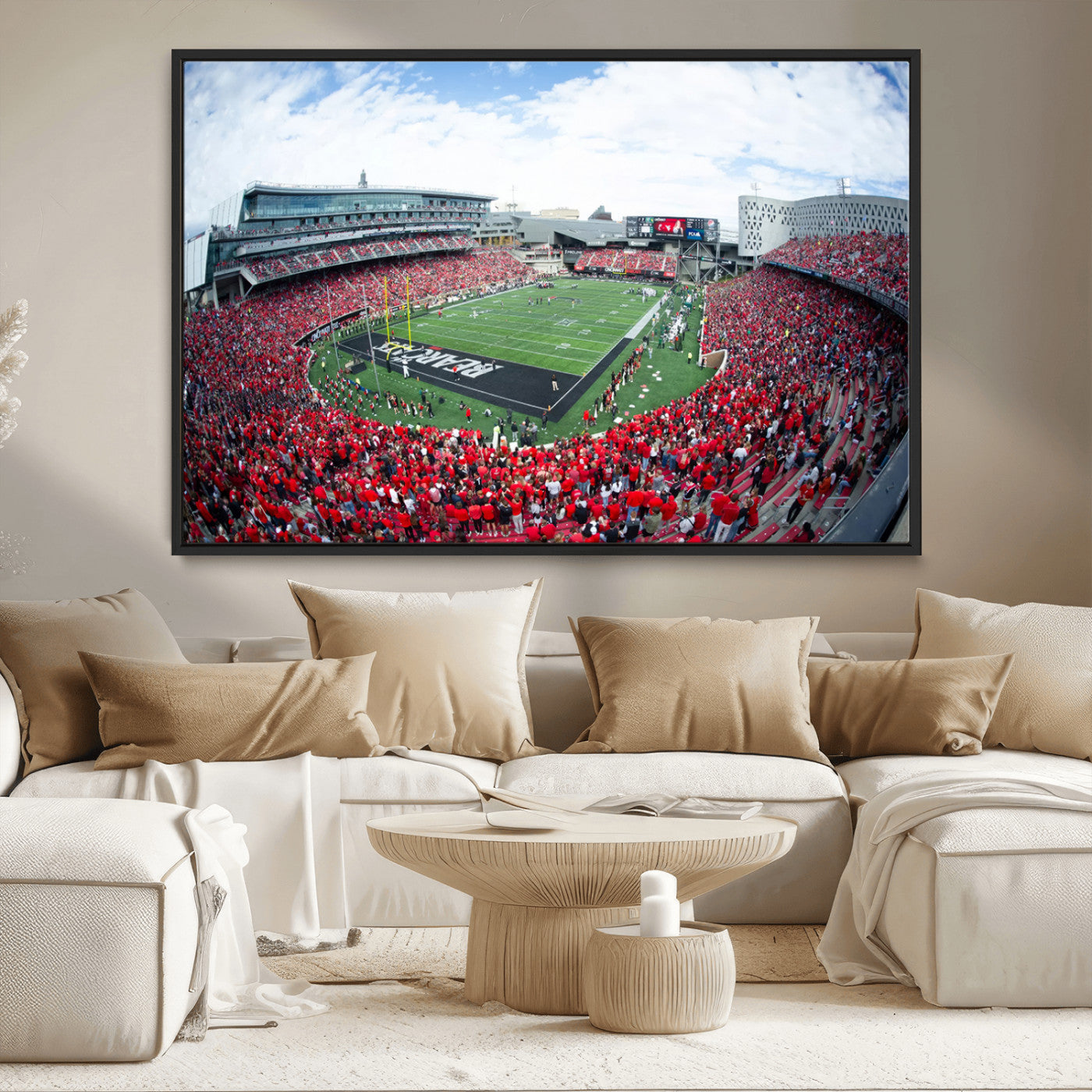 MGV-FC-36X24 - Cincinnati Bearcats Football Team Print - Nippert Stadium Wall Art Canvas Print