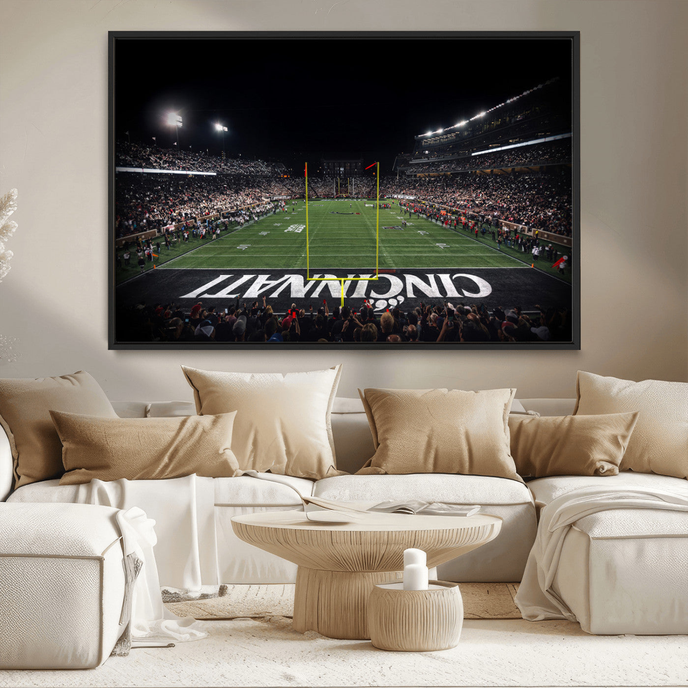 MGV-FC-36X24 - Cincinnati Bearcats Football Team Print - Nippert Stadium Wall Art Canvas Print