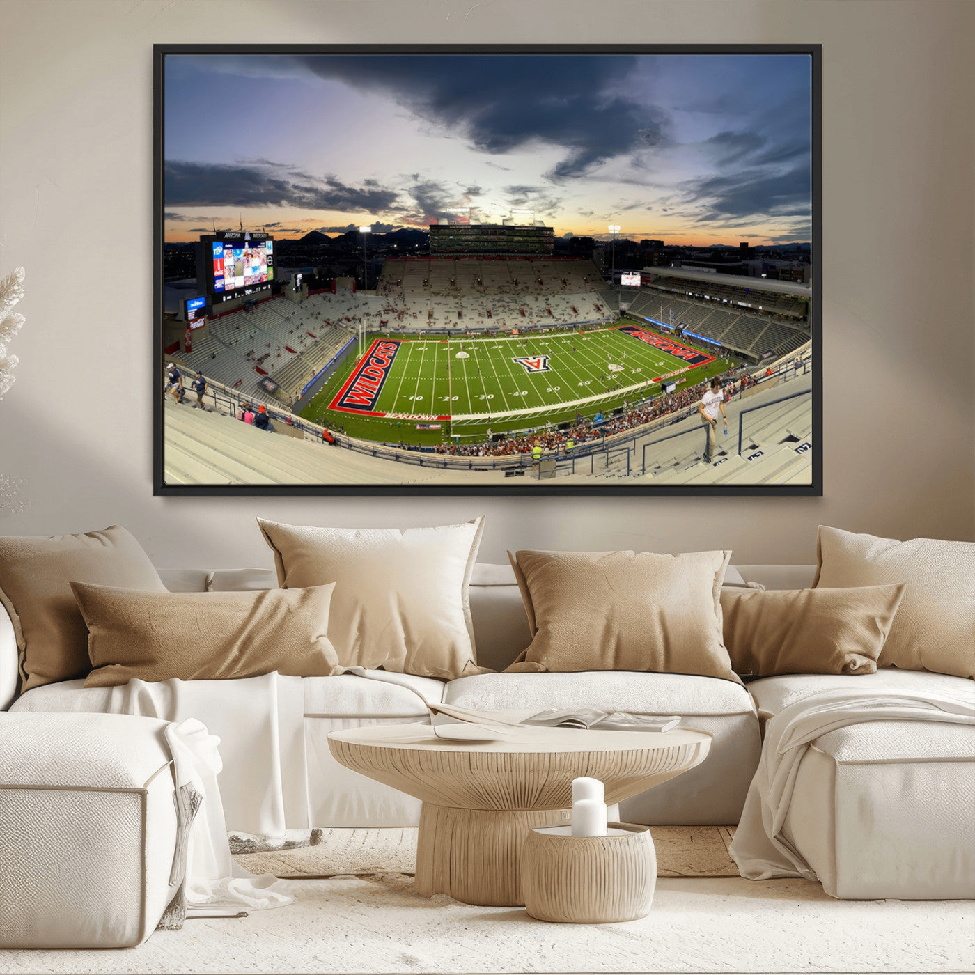 MGV-FC-36X24 - Arizona Wildcats Football Team Print - Tucson Arizona Stadium Wall Art Canvas Print