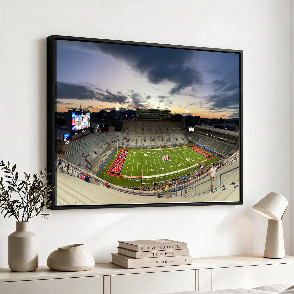 24339-MGV-CV-36X24 - Arizona Wildcats Football Team Print - Tucson Arizona Stadium Wall Art Canvas Print