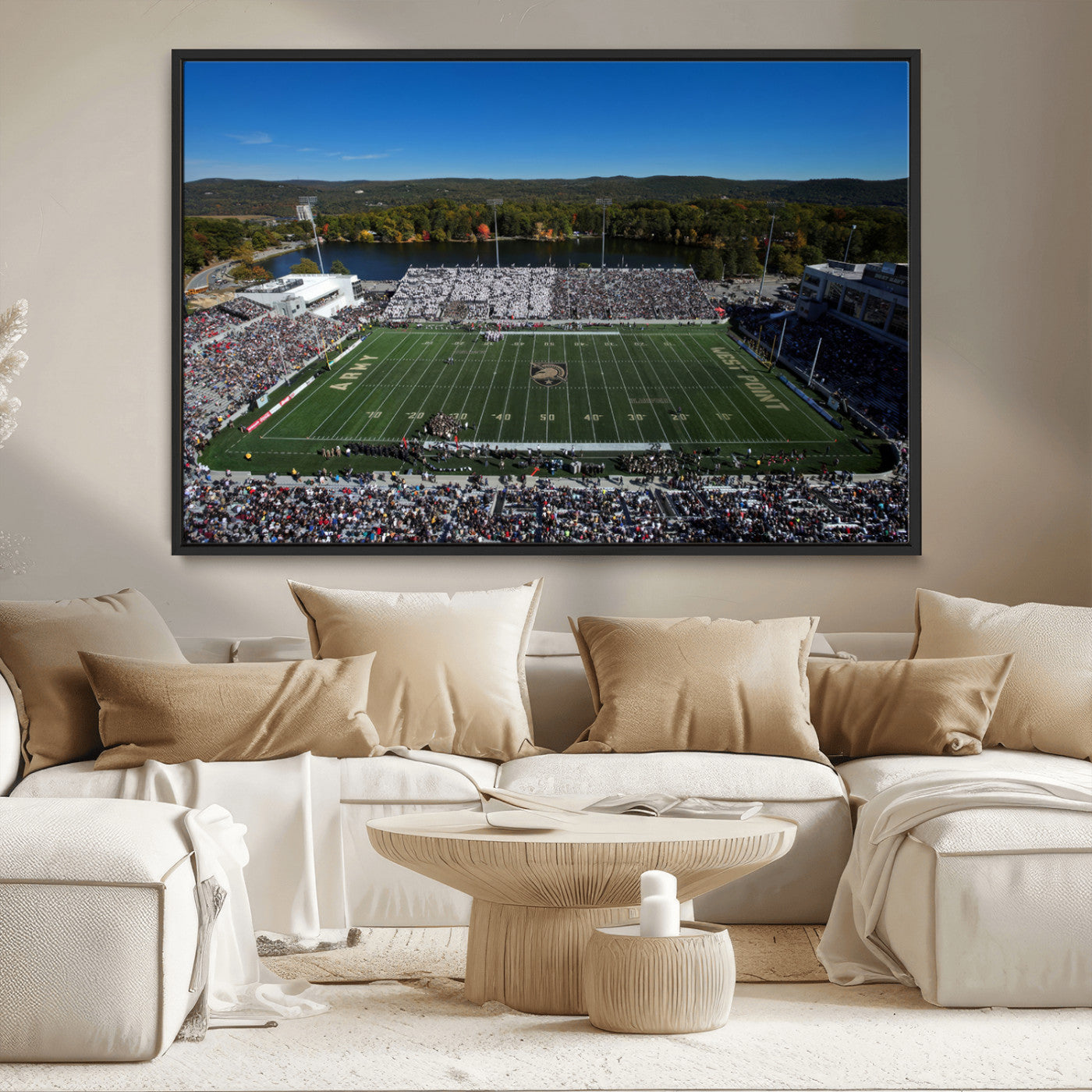 MGV-FC-36X24 - Army Black Knights Football Team Print - West Point Michie Stadium Wall Art Canvas Print