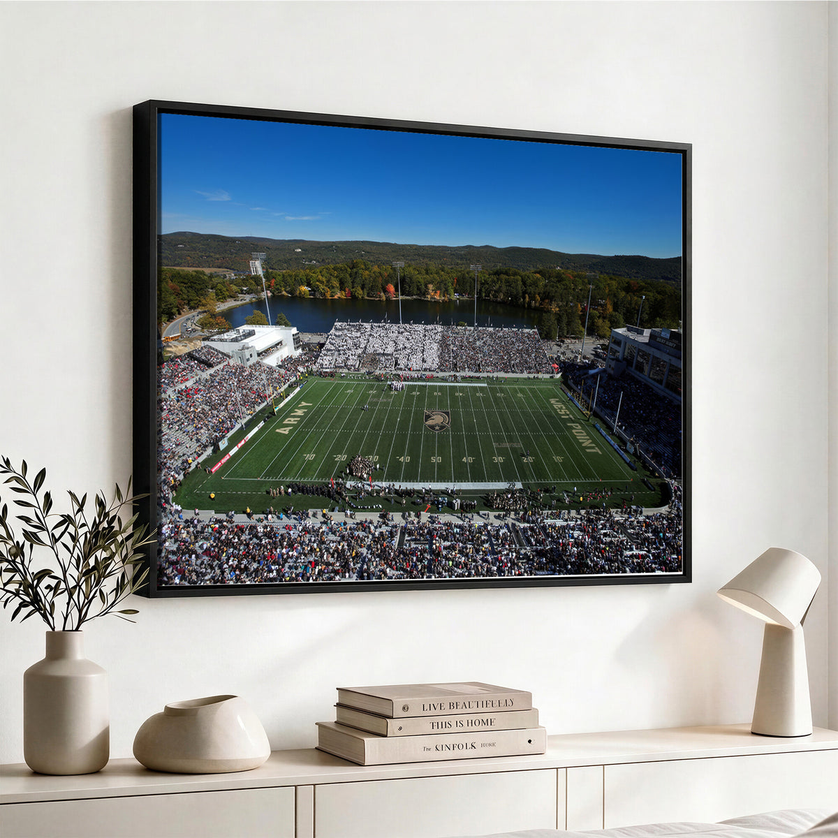 52056-MGV-CV-36X24 - Army Black Knights Football Team Print - West Point Michie Stadium Wall Art Canvas Print