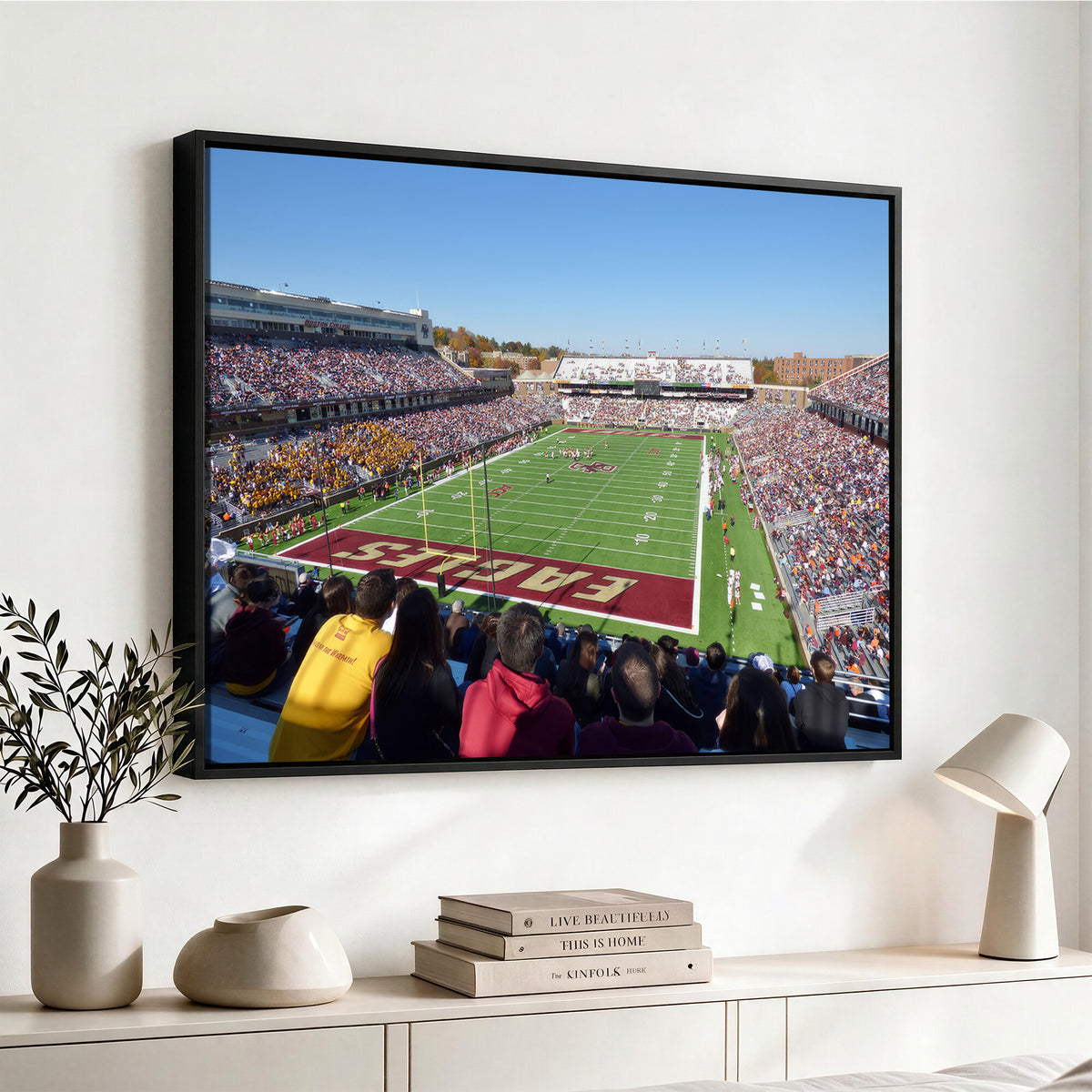 78117-MGV-CV-36X24 - Boston College Eagles Football Team Print - Boston Alumni Stadium Wall Art Canvas Print