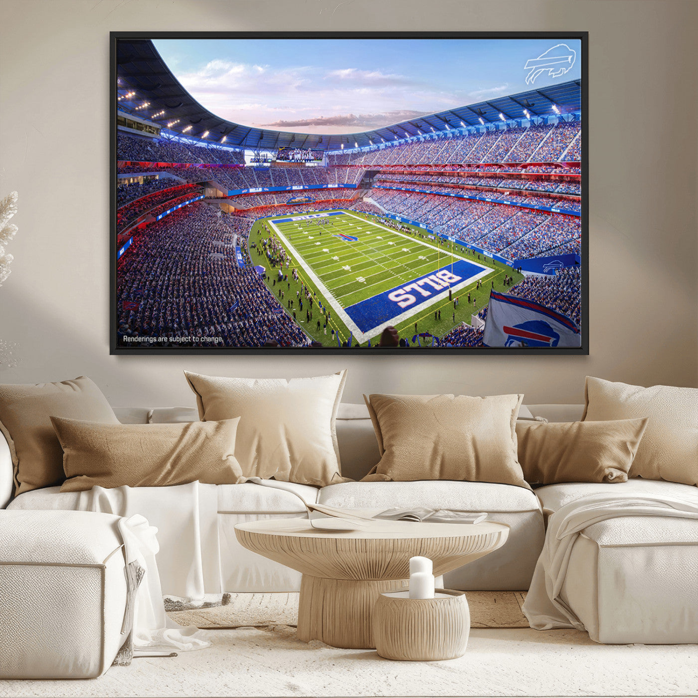 MGV-FC-36X24 - Buffalo Bills Football Team Print Canvas - Buffalo Highmark Stadium Wall Art Canvas Print