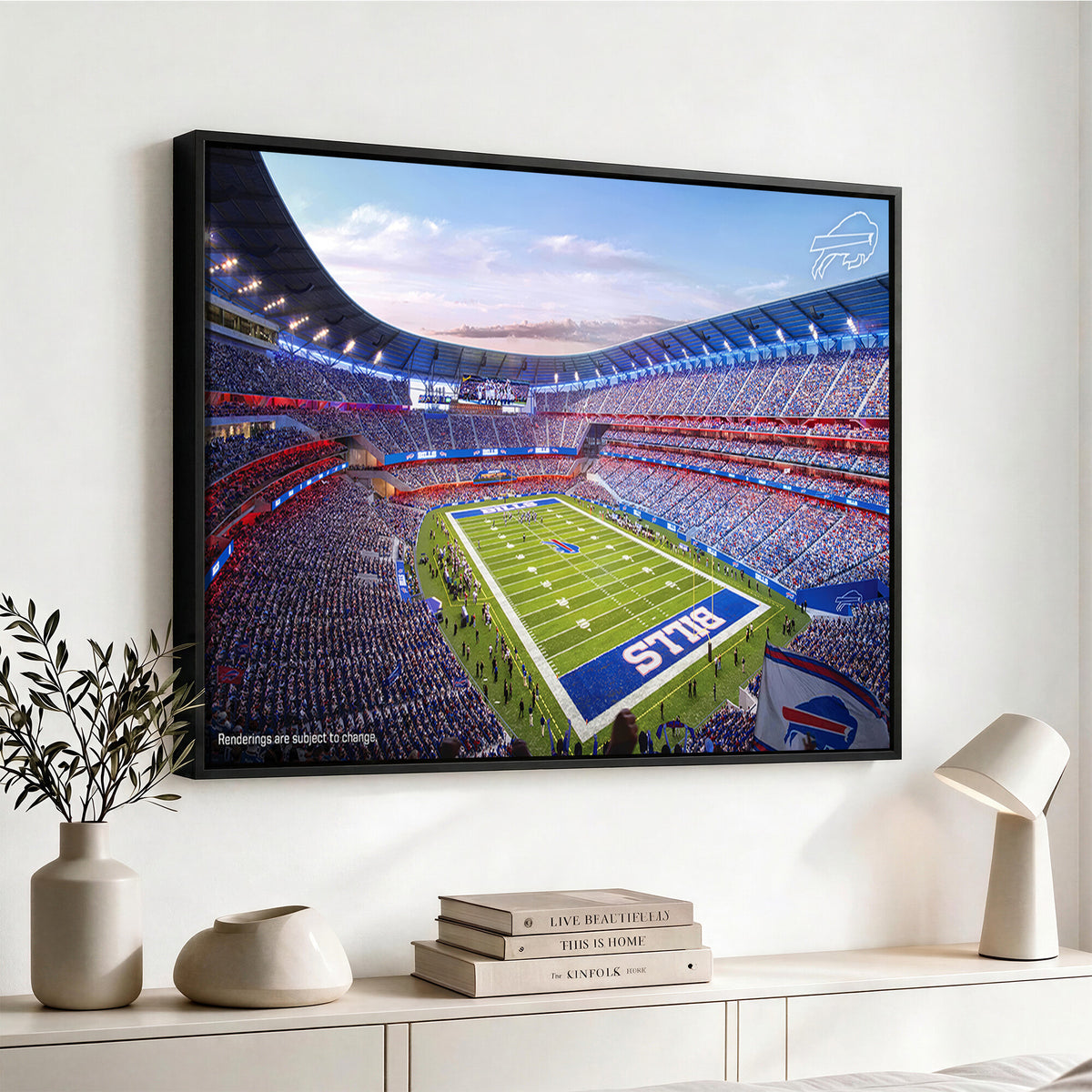 57873-MGV-CV-36X24 - Buffalo Bills Football Team Print Canvas - Buffalo Highmark Stadium Wall Art Canvas Print