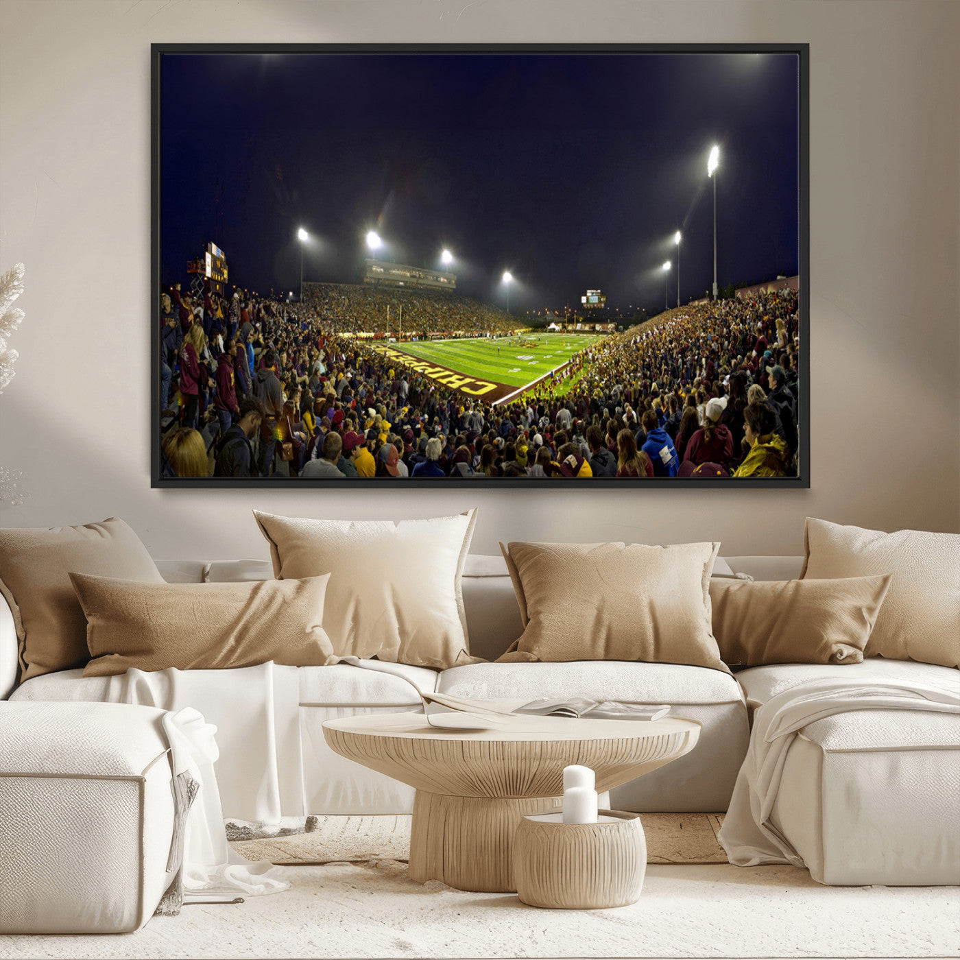 MGV-FC-36X24 - Central Michigan University Chippewas Canvas Wall Art, Football Team Print - Mount Pleasant