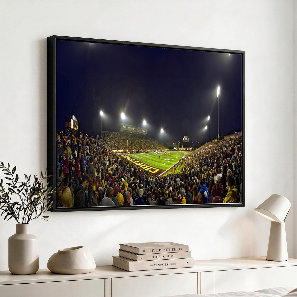 45619-MGV-CV-36X24 - Central Michigan University Chippewas Canvas Wall Art, Football Team Print - Mount Pleasant