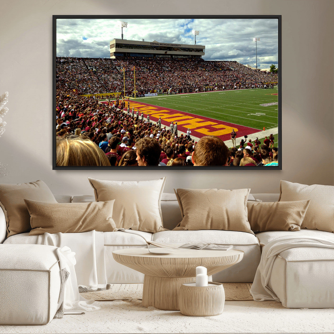 MGV-FC-36X24 - Central Michigan University Chippewas Football Team Print - Mount Pleasant Kelly/Shorts Stadium Wall