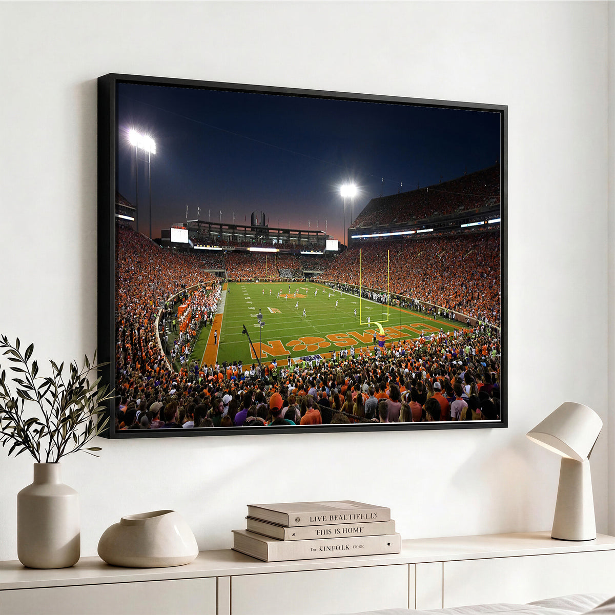 32340-MGV-CV-36X24 - Clemson University Tigers Art Print, Football Team Print