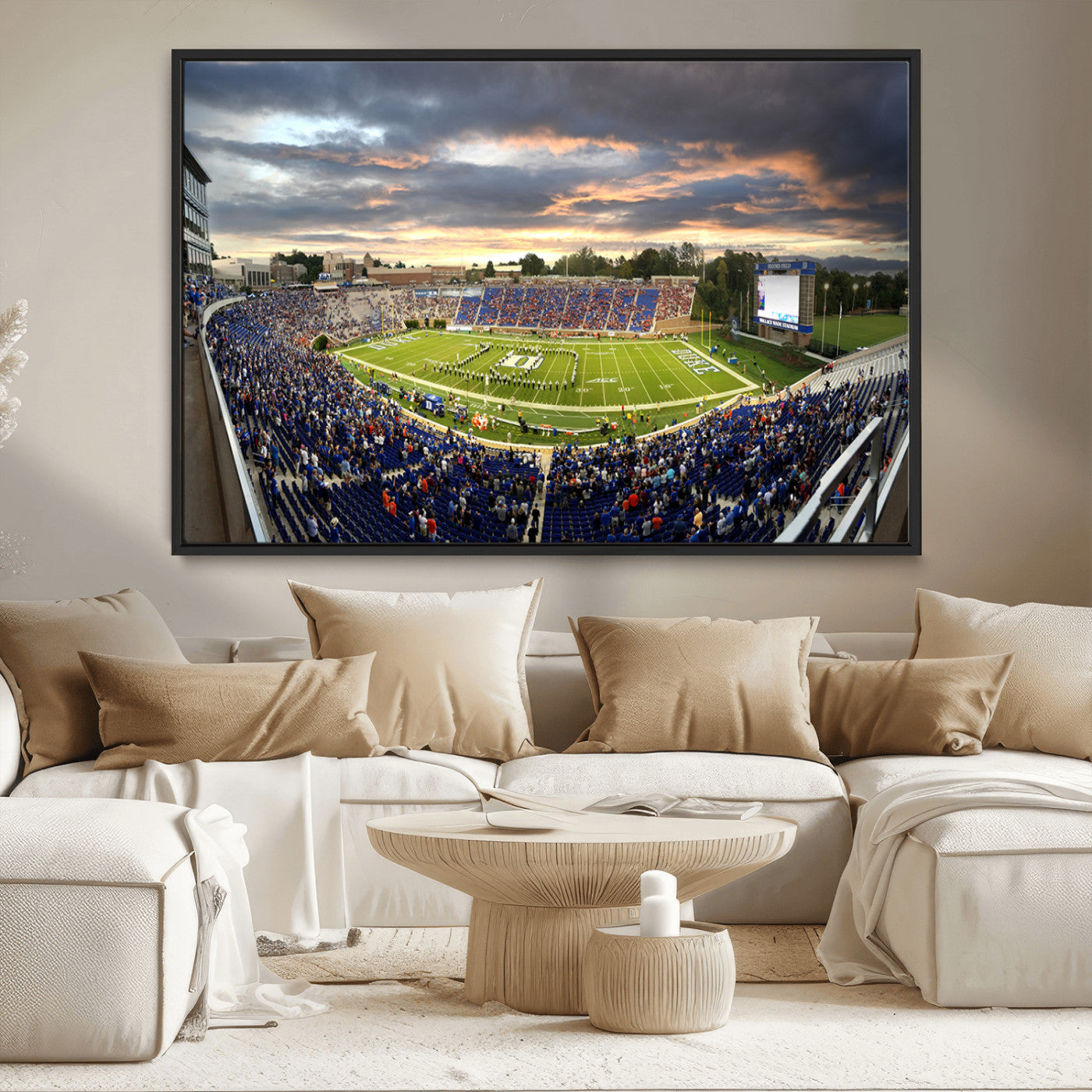 MGV-FC-36X24 - Duke University Blue Devils Football Team Print - Durham Wallace Wade Stadium Wall Art Canvas Print