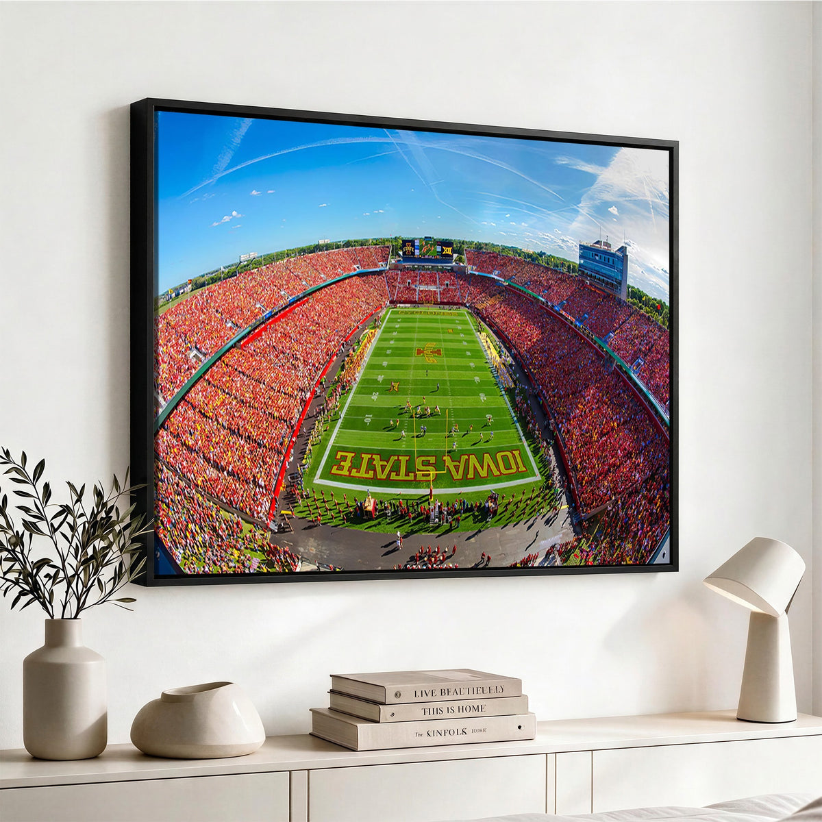 36706-MGV-CV-24X16 - Iowa State University Cyclones Football Team Print, Ames, Framed and Ready to Hang