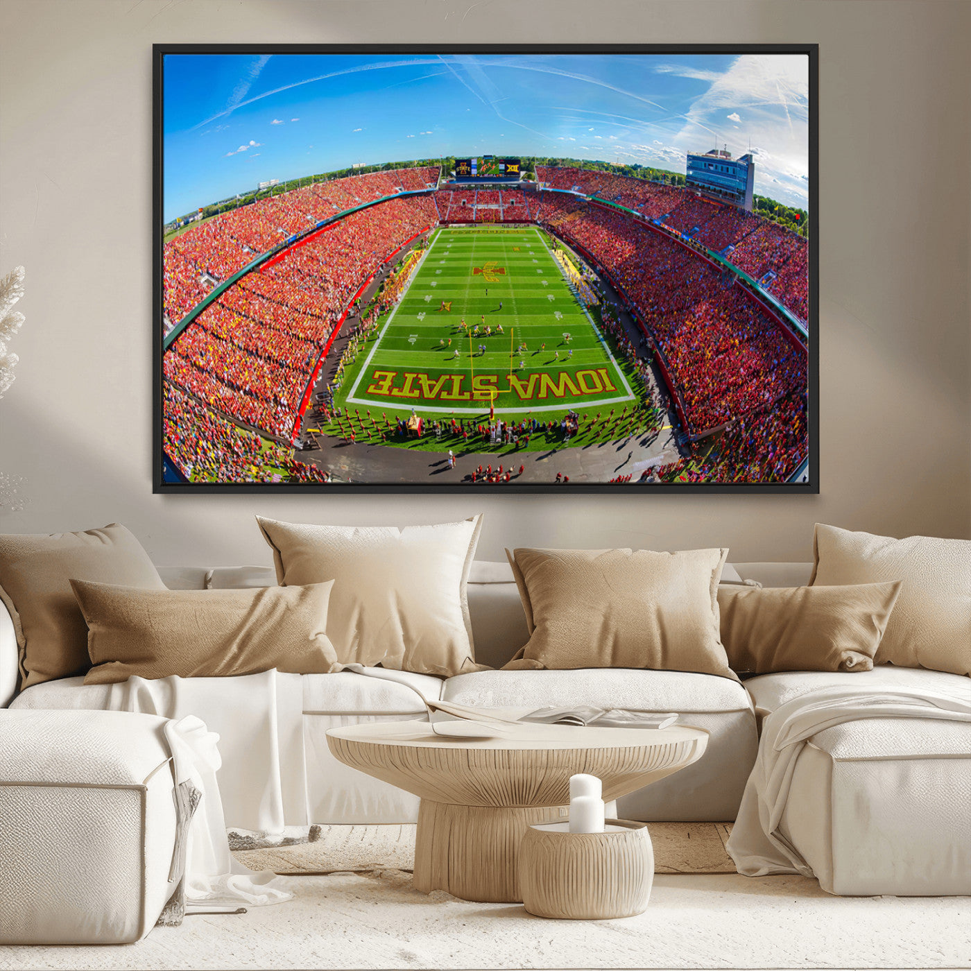 MGV-FC-36X24 - Iowa State University Cyclones Football Team Print - Ames Jack Trice Stadium Art Canvas Print
