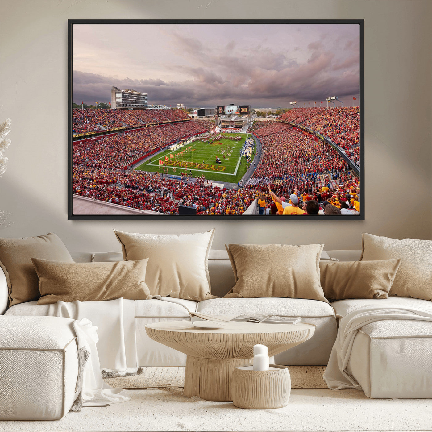 MGV-FC-36X24 - Iowa State University Cyclones Football Team Print - Ames Jack Trice Stadium Wall Art Canvas Print