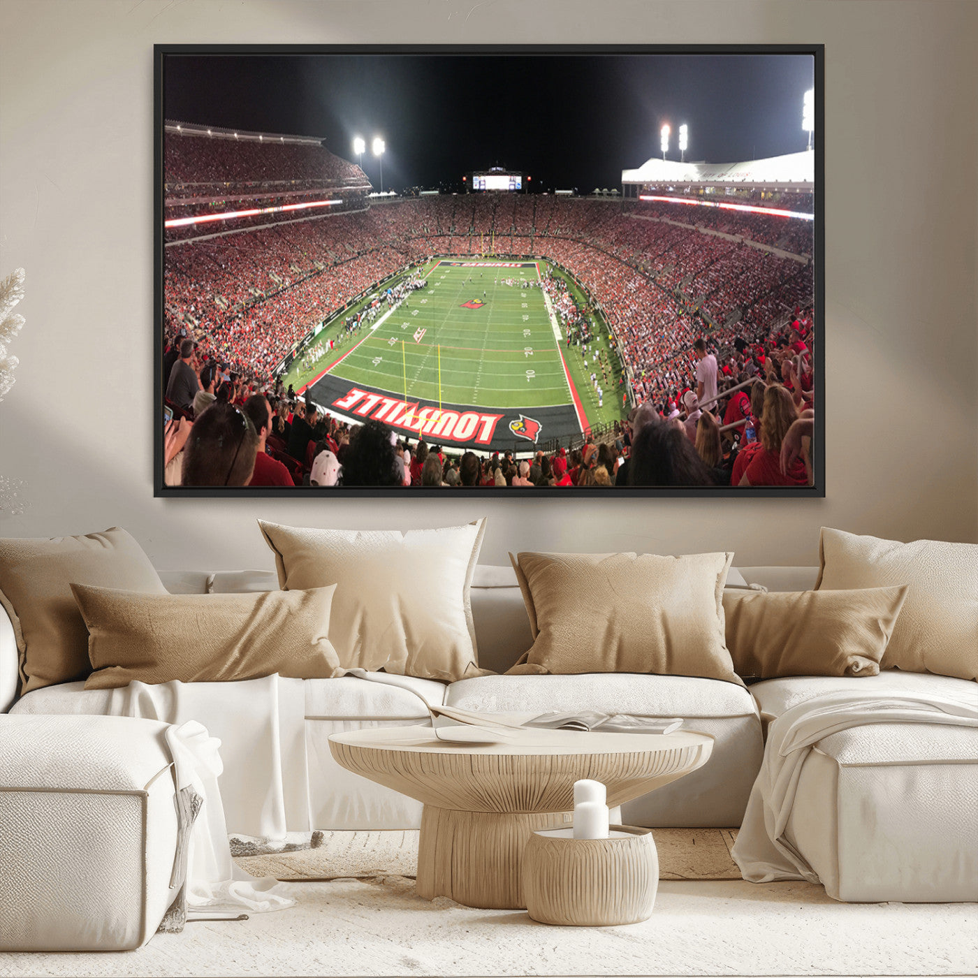 MGV-FC-36X24 - University of Louisville Cardinals Football Team Print - Louisville Cardinal Stadium Wall Art Canvas