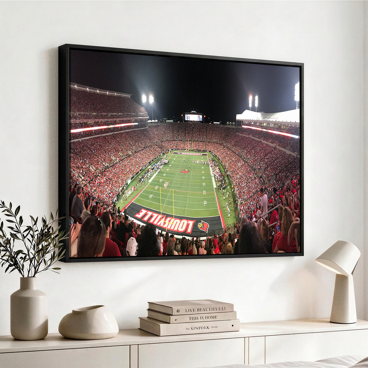 51251-PAN-FL-20X10 - University of Louisville Cardinals Football Team Print - Louisville Cardinal Stadium Wall Art Canvas