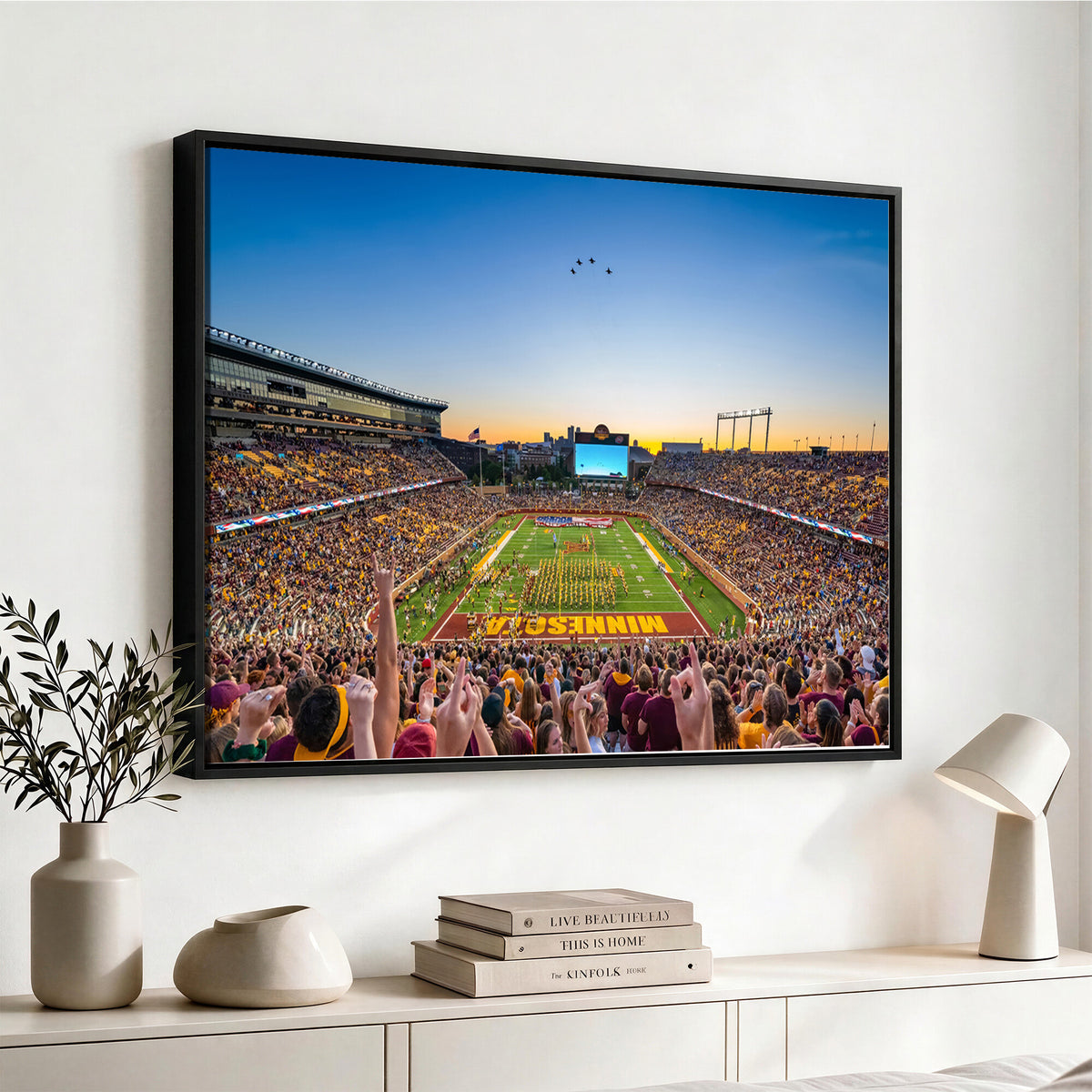 84421-MGV-CV-36X24 - University of Minnesota Golden Gophers Art Print, Football Team Print - Minneapolis Huntington Bank