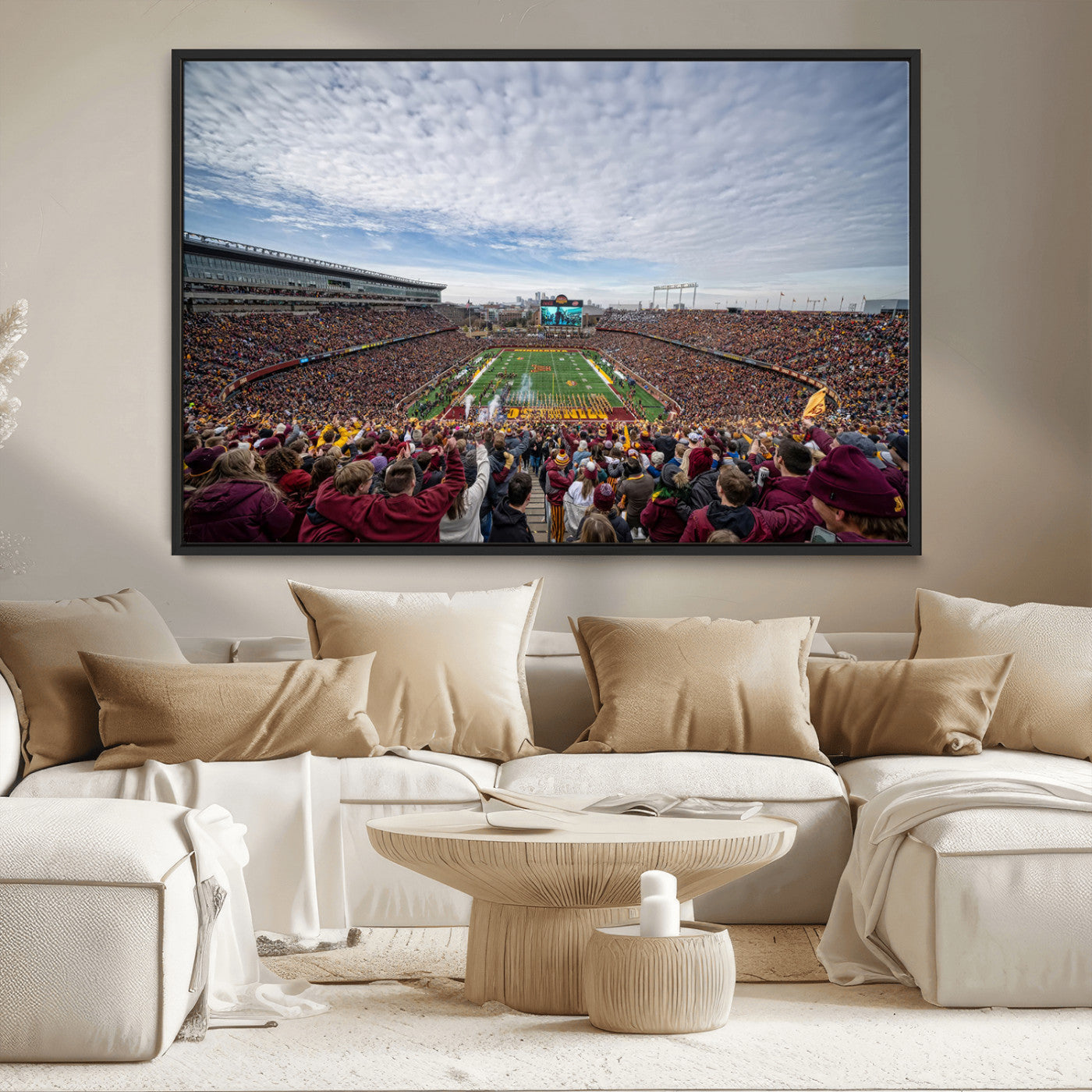 MGV-FC-36X24 - University of Minnesota Golden Gophers Football Team Print - Minneapolis Huntington Bank Stadium Art