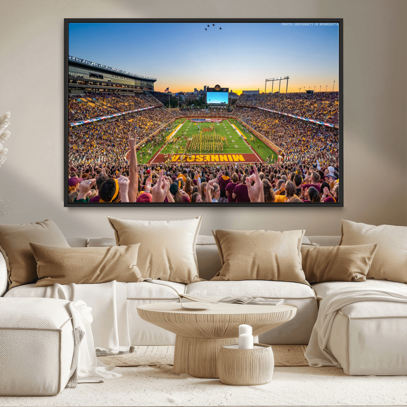 MGV-FC-36X24 - University of Minnesota Golden Gophers Football Team Print - Minneapolis Huntington Bank Stadium
