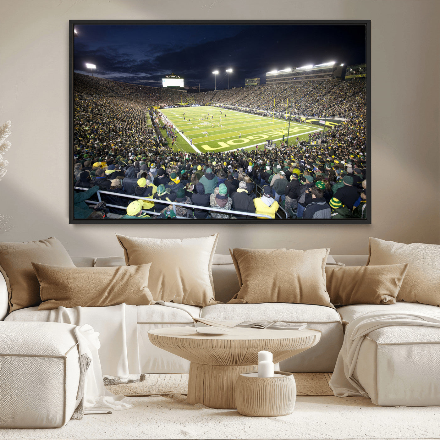 MGV-FC-36X24 - University of Oregon Ducks Football Team Print - Eugene Autzen Stadium Wall Art Canvas Print