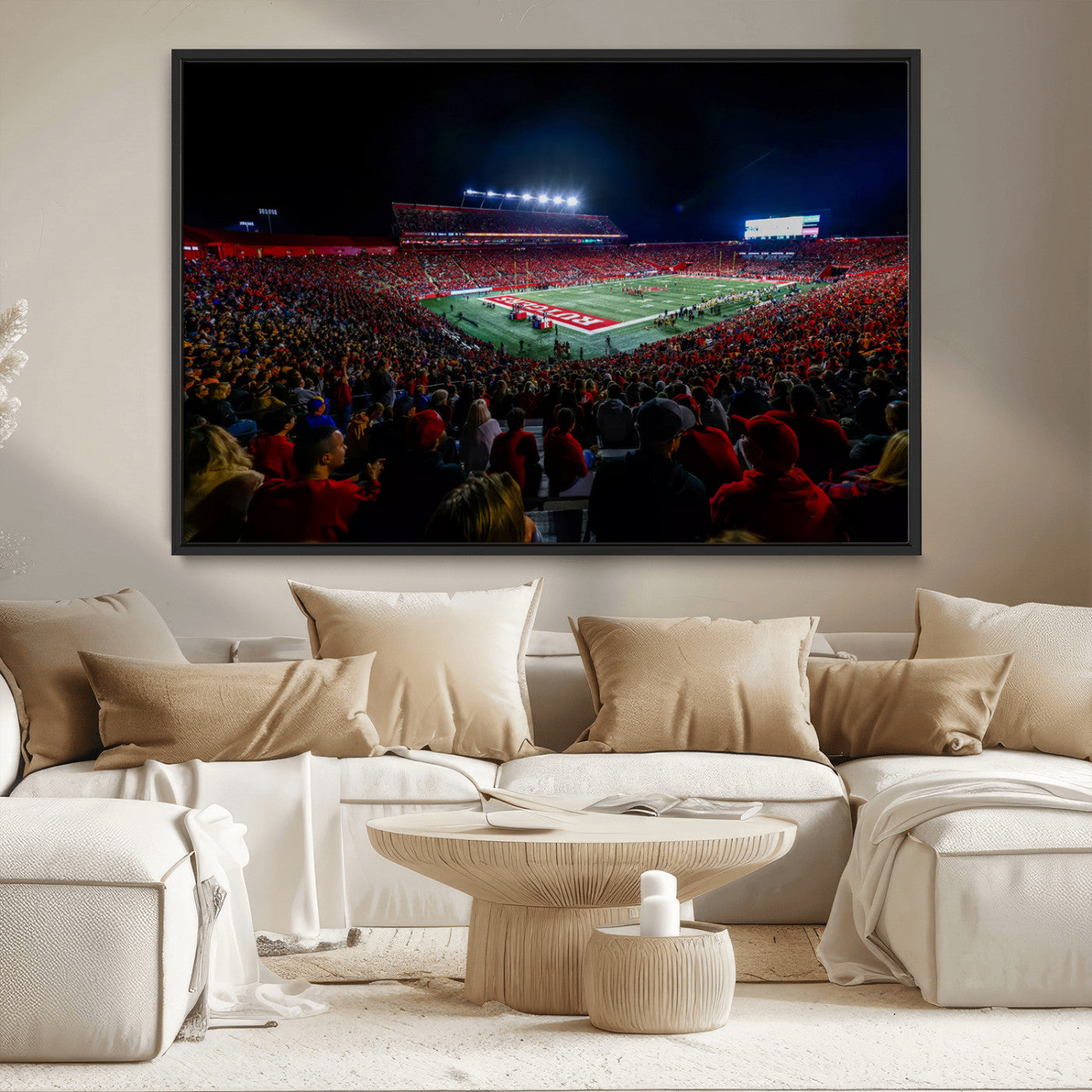 MGV-FC-36X24 - Rutgers Scarlet Knights Football Team Print - SHI Stadium, Piscataway Wall Art Canvas Print