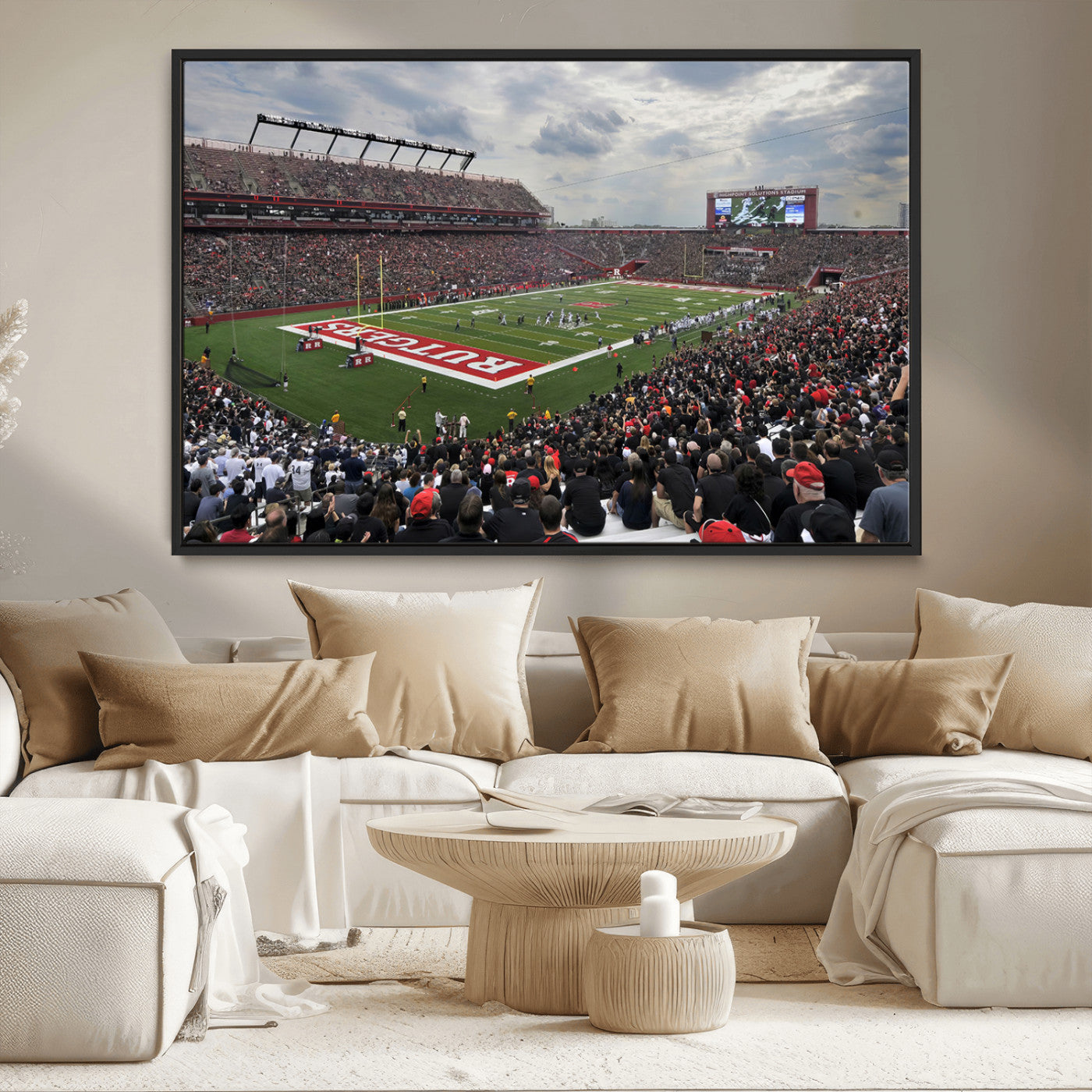 MGV-FC-36X24 - Rutgers Scarlet Knights Football Team Print - SHI Stadium, Piscataway Wall Art Canvas Print