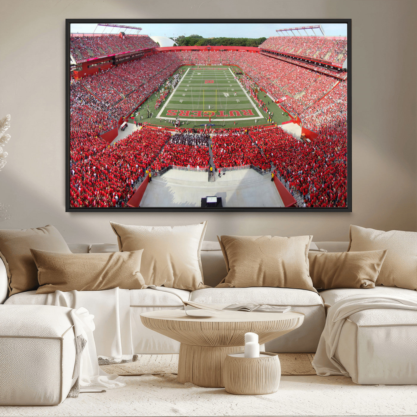 MGV-FC-36X24 - Rutgers Scarlet Knights Football Team Print - Piscataway SHI Stadium Wall Art Canvas Print