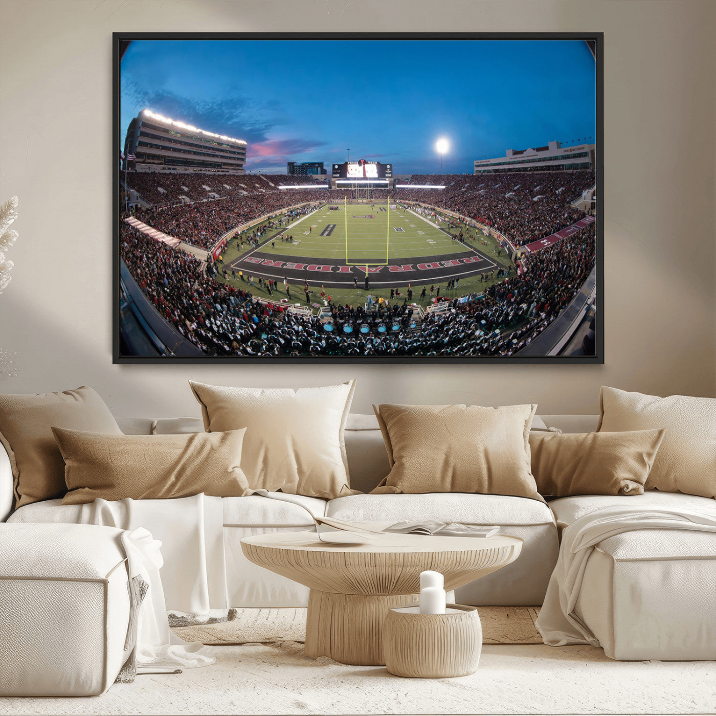 MGV-FC-36X24 - Texas Tech Red Raiders Canvas, Framed Football Team Print - Lubbock Jones AT&T Stadium Wall Art