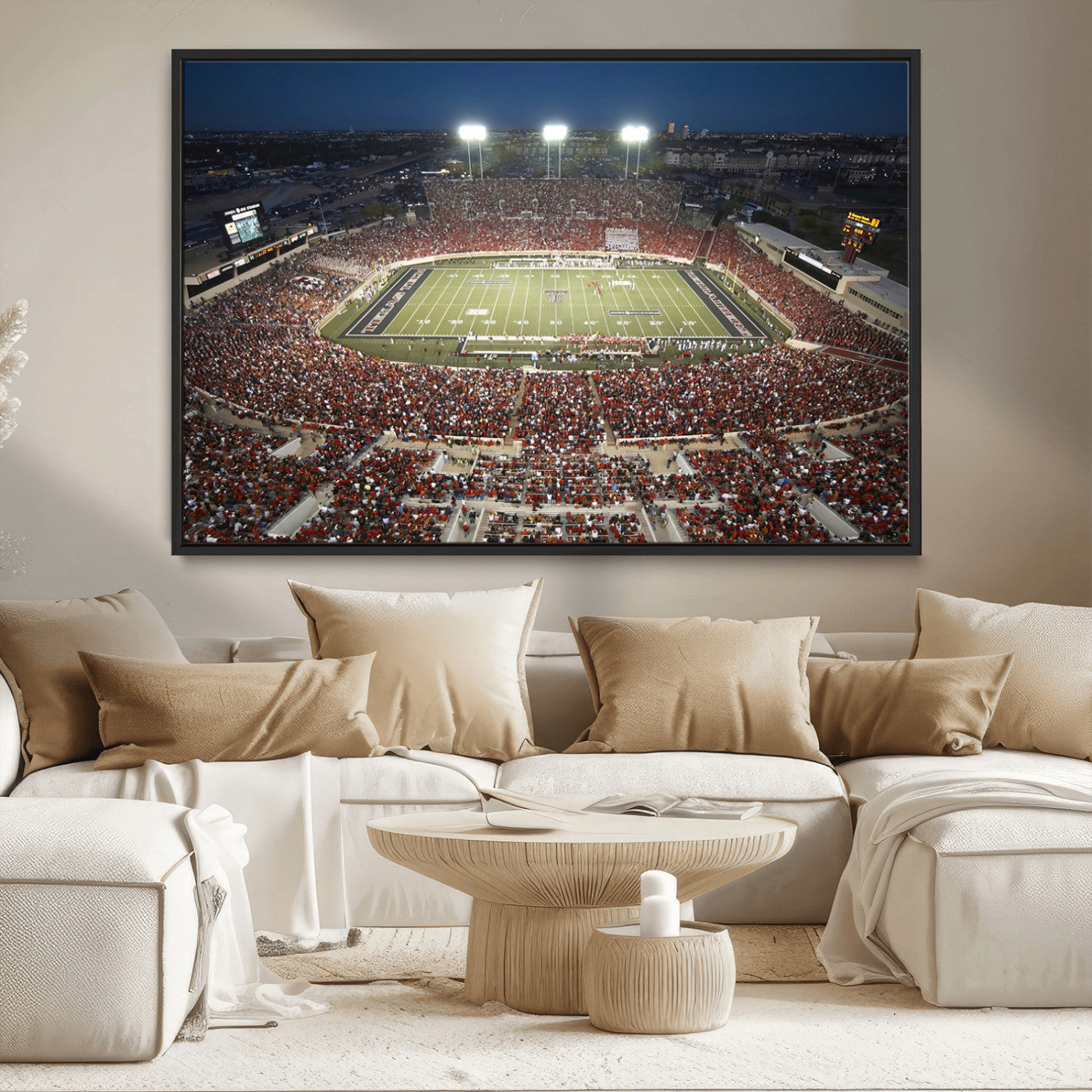 MGV-FC-36X24 - Texas Tech Red Raiders Football Team Print - Lubbock Jones AT&T Stadium Wall Art Canvas Print