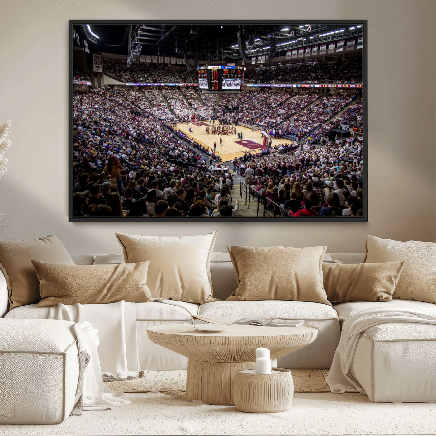 MGV-FC-36X24 - University of Nebraska Cornhuskers Basketball Team Print - Lincoln Red Arena Wall Art Canvas Print