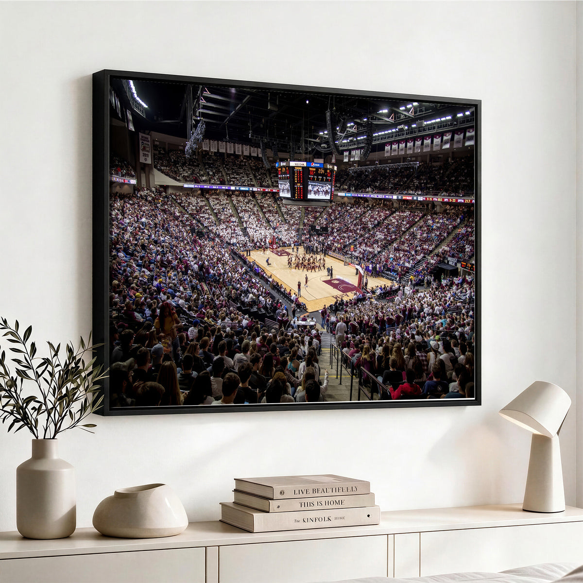 76876-MGV-CV-36X24 - University of Nebraska Cornhuskers Basketball Team Print - Lincoln Red Arena Wall Art Canvas Print