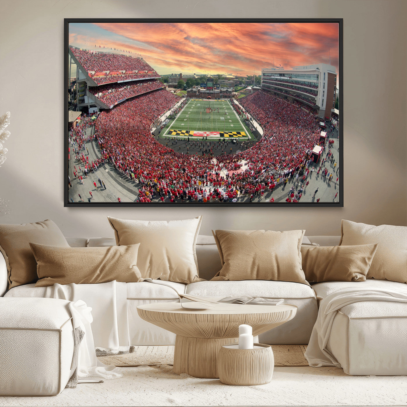 MGV-FC-36X24 - University of Maryland Terrapins Football Team Print - College Park SECU Stadium Wall Art Canvas