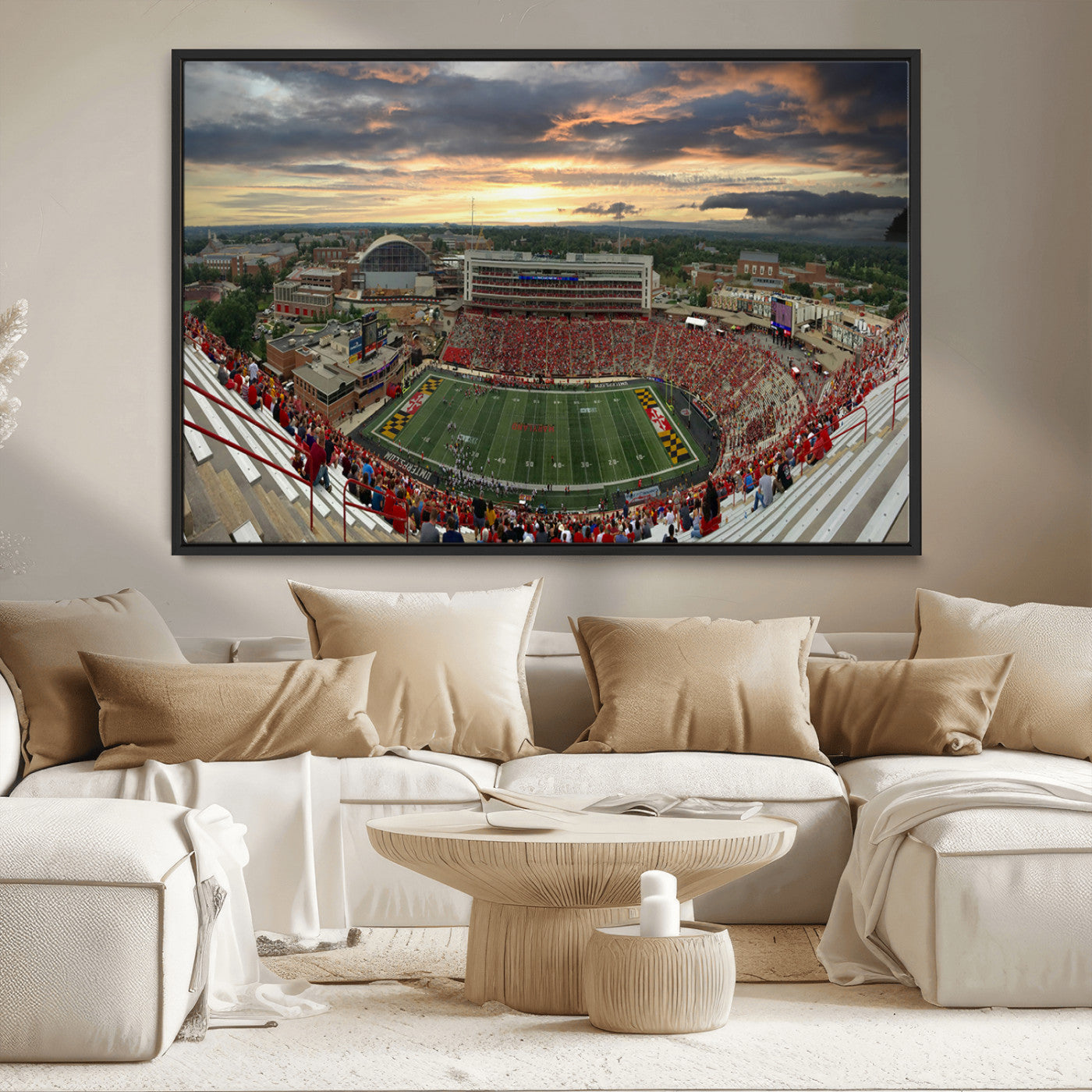 MGV-FC-36X24 - University of Maryland Terrapins Football Team Print - College Park SECU Stadium Wall Art Canvas