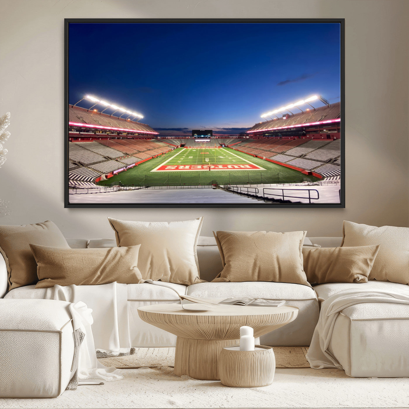 MGV-FC-36X24 - Rutgers Scarlet Knights Football Team Print - Piscataway SHI Stadium Wall Art Canvas Print